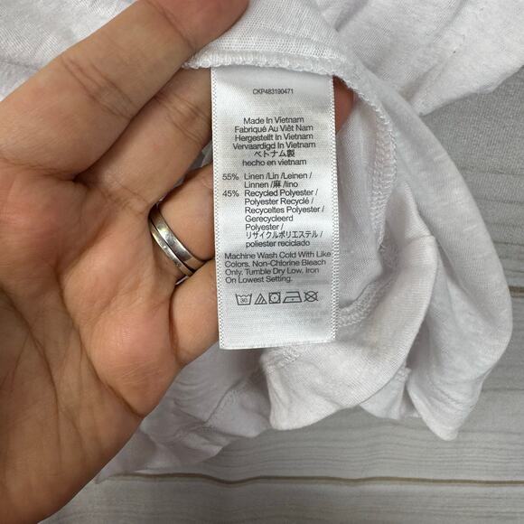 Madewell Eyelet White Relaxed V-Neck Tee Size Small - Picture 9 of 11